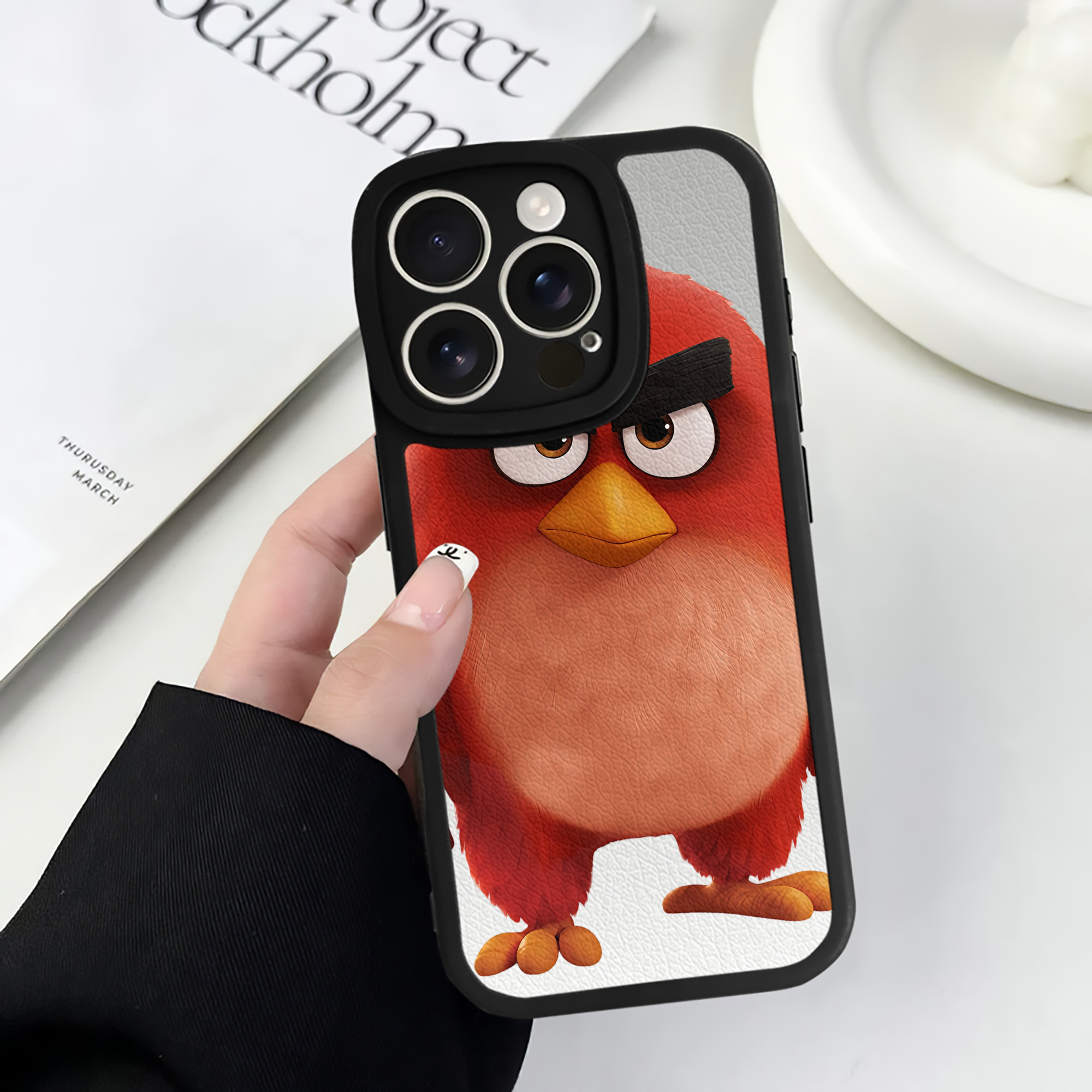 （画像用） Angry Birds アングリーバード 【iPhone 16シリーズ対応】シリコンスマホケース（レザー調） 材質：シリコン